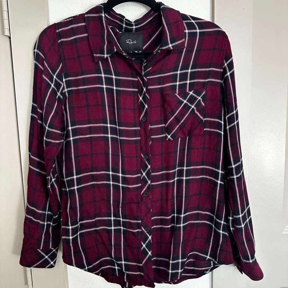 Rails Burgundy/Navy/White Plaid Shirt
